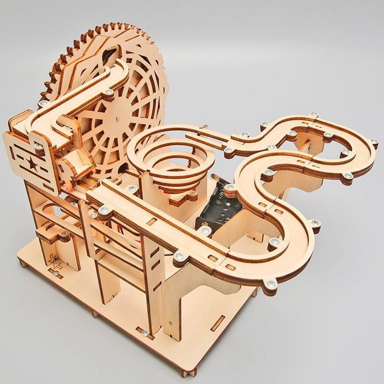 DIY Wooden Electric Marble Track Toy