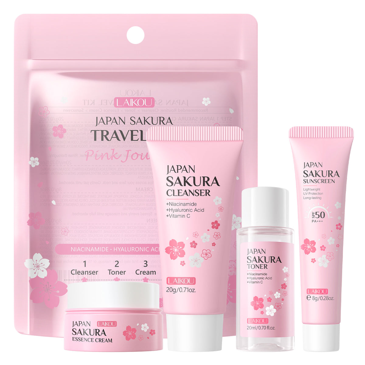 Sakura Glow™ — 4-in-1 Japan Travel Skincare Kit
