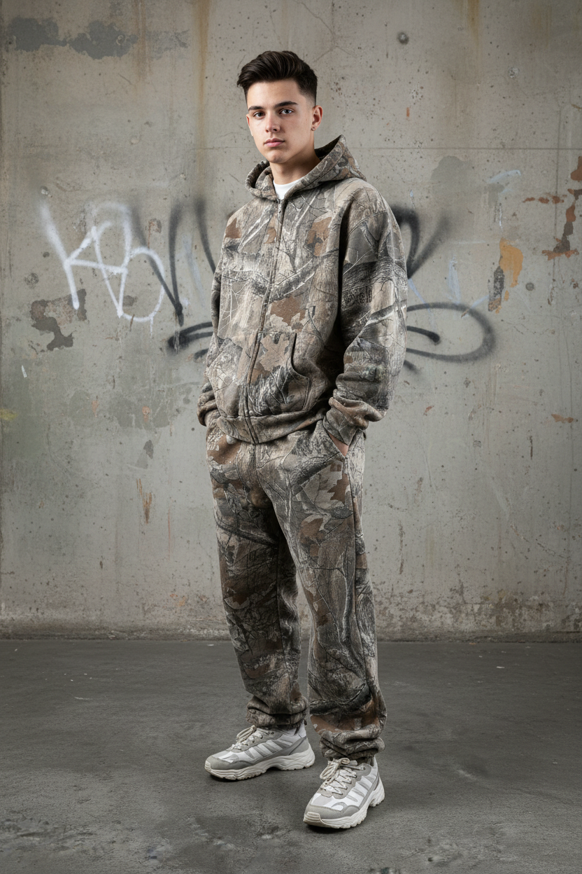 Urban Camo Retro Hoodie lifestyle photo